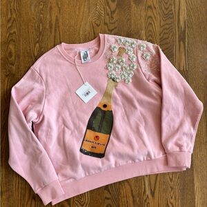 NWT Queen Of Sparkles Popping Champagne sweatshirt